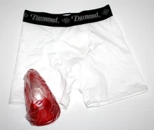 Diamond Men's White Athletic Short w/ Red Cup Pocket - Adult Medium