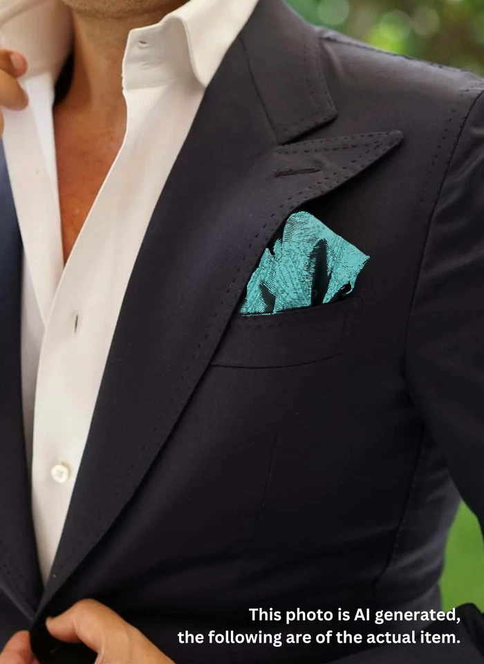 Vintage NOS 3 Pack - Silk Christian Dior Paisley Pocket Square Neckerchief 17" - Image 4 of 4