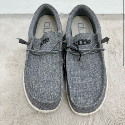 Hey Dude Wally Tweed Houndstooth Loafers Boat Shoe Size 13  display picture 1