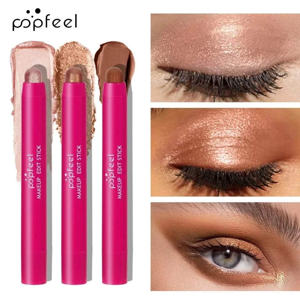 8 Colors Highlight Eye Shadow Stick Set Glitter Pearl Eyeshadow Pencil Cosmetics - Image 4 of 4