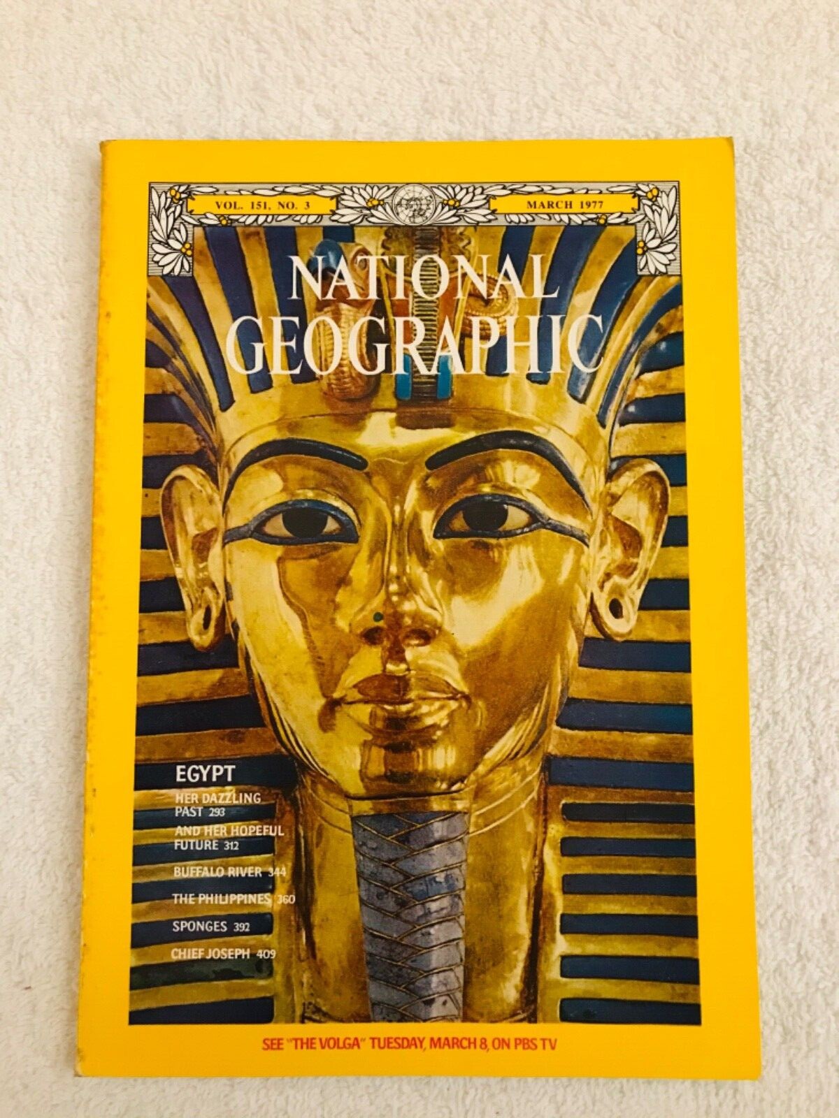 National Geographic March 1977 Ancient Tomb Egypt Buffalo River Sponges