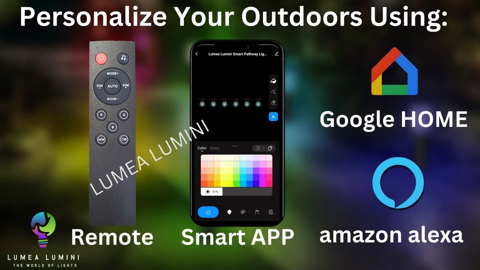 RGB RGBAI Outdoor WiFi LED Pathway Low Voltage Lights (Pack of 3 units) - Image 3 of 4