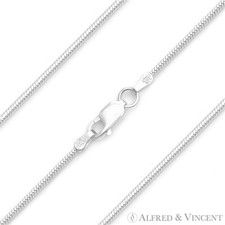 Italy .925 Sterling Silver 0.8mm Thin 8-Sided Snake Link Italian Chain Necklace