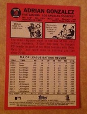 ADRIAN GONZALEZ   TOPPS  HERITAGE RED BACK VARIATION   SSP  #38  DODGERS