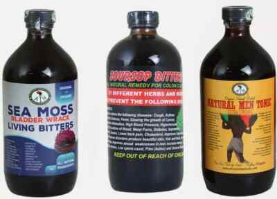 AIH Soursop Bitters, Natural Men Tonic and Sea Moss Bitters 16 oz.( 3 Pack )