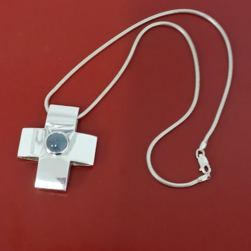 Tolle 925 Sterling-Silber Halskette mit großem "JOOP-KREUZ" signiert 925/FvS !!!