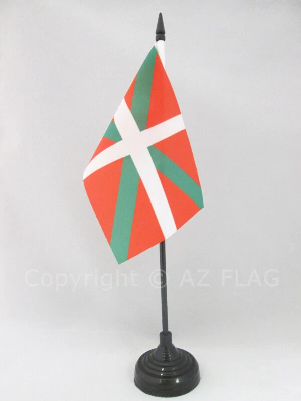 DRAPEAU DE TABLE PAYS BASQUE 15x10cm - PETIT DRAPEAUX DE BUREAU BASQUE 10 x 15 c - Photo 1/1