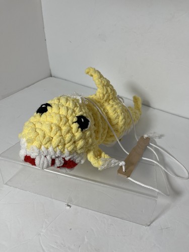 Bebé Tiburón Cuerda Marioneta Peluche Juguete Ojos Seguros Plástico Slinky, Tiburón Amarillo - Imagen 3 de 8