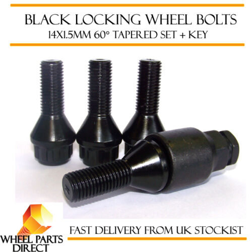 Black Locking Wheel Bolts 14x1.5 Nuts for Porsche Cayenne [Mk2] 11-16 - Afbeelding 1 van 1