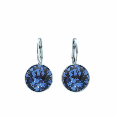 Baby Mini Bella Denim Blue Crystal Earrings Made with SWAROVSKI  Crystals