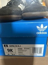 Adidas Samba OG EL I Infant Toddler 9K Unisex Black IE3680 Used With Box