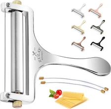Zulay Stainless Steel Cheese Slicer - Adjustable, 2 Extra Wires