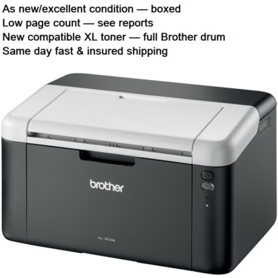 Brother HL-1212W kompakter kabelloser A4 USB Mono-Laserdrucker + NEU XL Toner