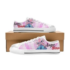 Stitch and Angel Custom Sneakers Low Top Kids Shoes
