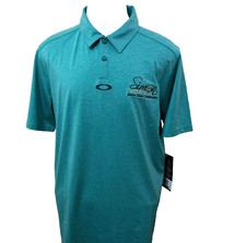 Oakley Hydrolyx Regular Fit Men's Size L Solid Green Athletic Polo Shirt