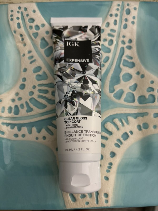 IGK EXPENSIVE Clear Gloss Top Coat | Shine + Strengthen + Smooth | Vegan