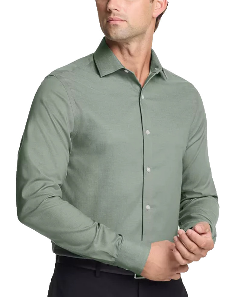 Мужская эластичная рубашка TH Flex Slim Fit без морщин зеленый цвет Hunter 16 дюймов 32-33 10190₽