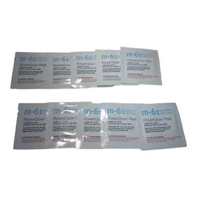 M-61 POWERGLOW PEEL LOT OF 10 POWERFUL FACIAL PEELS NEW FAST FREE SHIPPING!! 