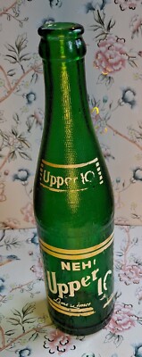 Vintage Nehi Upper 10 Lime-Lemon Soda Bottle Green Glass 1950-60