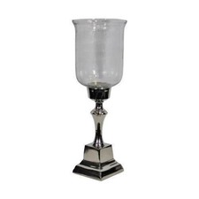 20" CANDLE HOLDER METAL HAMMERED GLASS CANDLE HOLDER HURRICANE CANDLE HOLDER