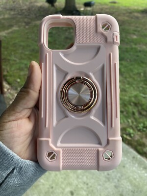 iphone 11 pro max baby pink heavy duty 360 ring case