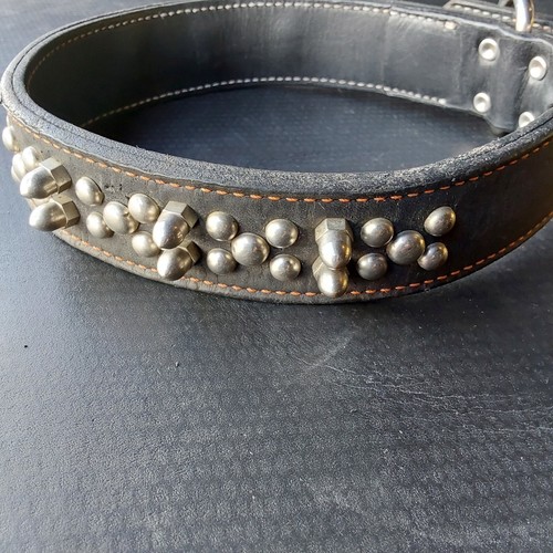 Harley Davidson Black Leather Studded 24“Pet Collar - Picture 4 of 9