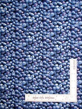 Blueberry Fruit Fabric Blue Berries Food Cotton Elizabeths Studio By The Yard