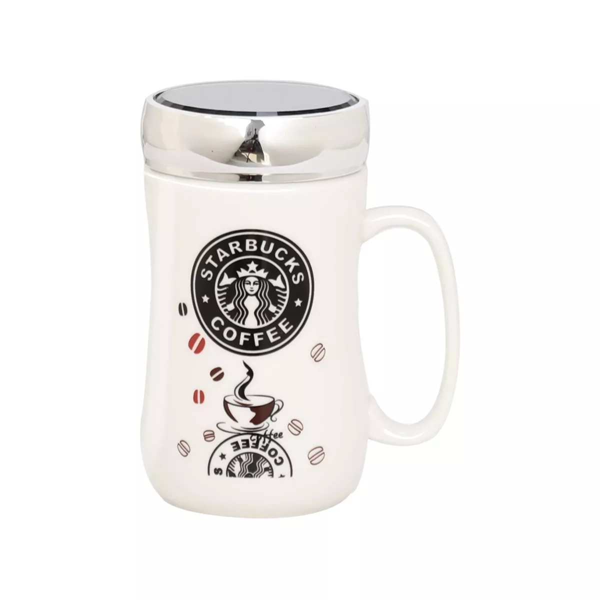 NEW STARBUCKS TRAVEL MUG CERAMIC COFFEE TEA CUP LID WORK HOT COLD DRINKS UK