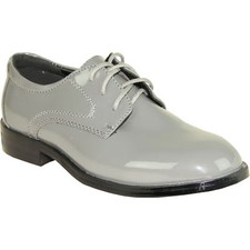 Tab Boy Dress Shoes Tuxedo Wedding Prom Formal Event Wrinkle Free Gray Patent
