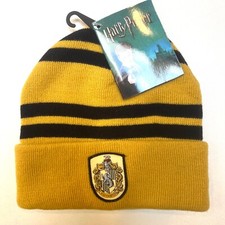 Hufflepuff Harry Potter One Size Yellow Black Beanie. NWT