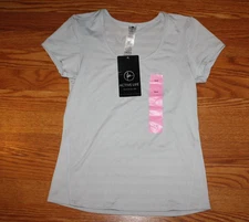 NWT Womens ACTIVE LIFE Light Gray Performance Wicking Fitness Shirt M MEDIUM