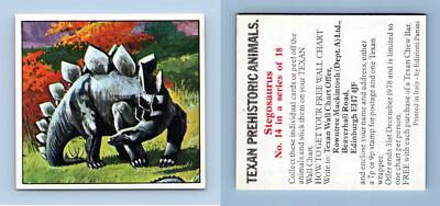 Stegosaurus #14 Texanische prähistorische Tiere 1978 Panini Aufkleber