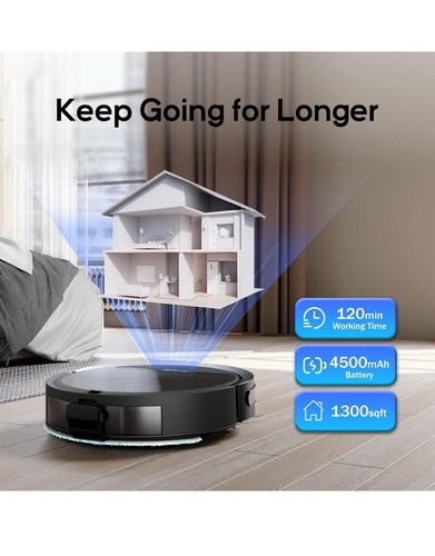 3 In 1 Robot Vacuum and Mop Combo,Self-Charging,5000pa Strong Suction,WiFi/Alexa - Picture 9 of 9