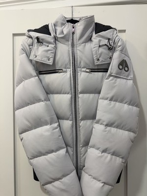 Moose Knuckles Mens Cloud Bomber Jacket- White- Size S- $1000 Original