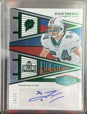 2023 Panini Plates & Patches All Hall Zach Thomas #AH-ZT Green Auto /25