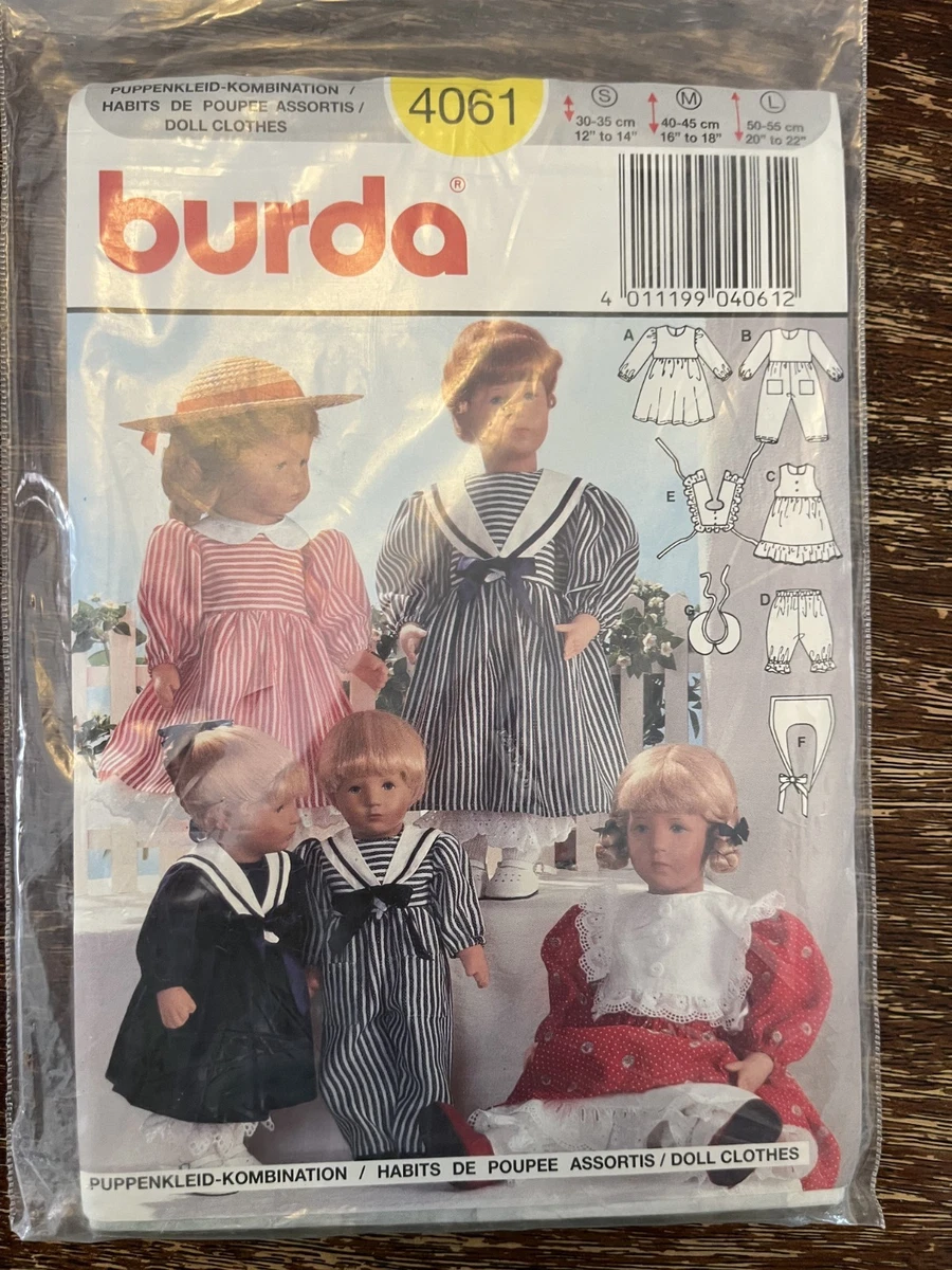 Patron Burda 6960 Idée Creative Habits De Poupée - Mondial Tissus