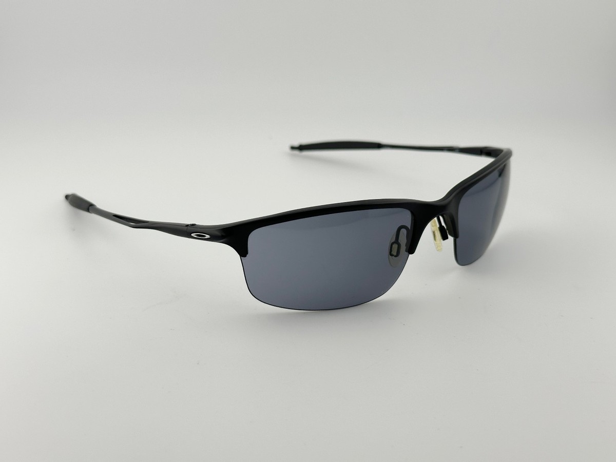 VTG Oakley Halfwire 2.0 Black Metal Half Rim Sunglasses 57-19-122