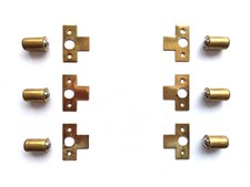 6x Closet Cabinet Drawer Door 9mm Diameter Brass Ball Catch Latch + Brass Plates