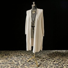 Light Grey Long Open Front Knit Cardigan Size L