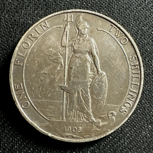 1903 King Edward VII Silver Florin Two Shillings Coin