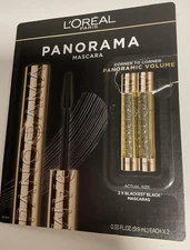 2PK Loreal Voluminous Panorama Mascara ~ 701 Blackest Black ~ 0.33 FL OZ