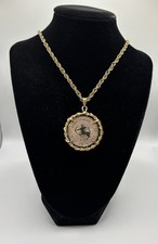 Zodiac Sign Pendant Sagittarius Necklace Gold Tone Nov / Dec Birthdays 24 Chain