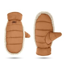 UGG Women's AW Uggfluff Mitten - Graphic Leather Logo, Cozy and Stylish Winter