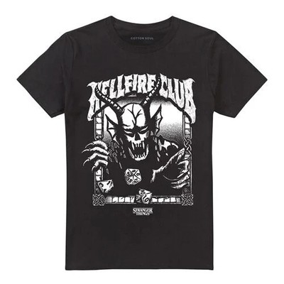 Stranger Things T-Shirt Herren Season 5 - Hellfire Club Mono schwarz