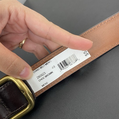 L.L. Cintura chino uomo Bean in vera pelle taglia 48 marrone cioccolato - Foto 3 di 5