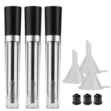 3 Pcs Plastic Mascara Container Mini Clear Tube with Wand Empty Bottles