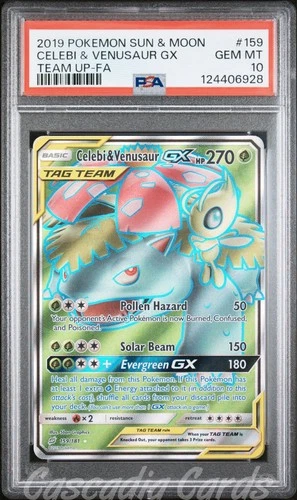 PSA 10 Celebi & Venusaur GX Full Art 159/181 Team Up Pokemon