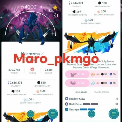 Pokemon Shiny Necrozma Special Background LV50 3moves GO - TRA'DE - Description