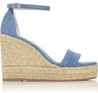 Stuart Weitzman Denim 1" Platform, Ankle Strap Floria, Wedge Buckle Espadrille — photo 1
