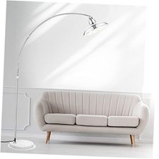 Modern 77" Arc Floor Lamp - Adjustable Sliver Standing Lamp for Living Silver